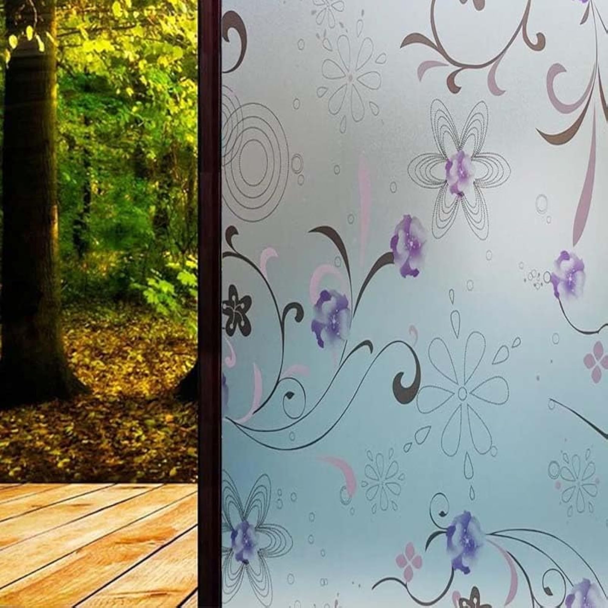 3D Privacy Sticker for Window, Flower Pattern